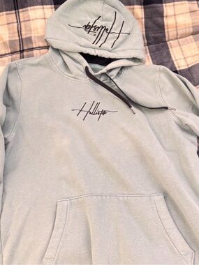 Hollister Washed Blue Graphic Hoodie
